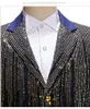 Herenpakken Blazers glanzende gestreepte lovertjes Sparkling Suit Jack Men Slim Fit Wedding Mens Stage Magic Singer Show Host Club Suit 230705