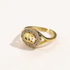 Nieuwe designer fashion ring met open letter set diamanten temperament eenvoudige ring van hoge kwaliteit Voor vrouwen meisjes feest verjaardagscadeau