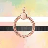 För Pandora Charm 925 Silver Beads Charms Armband Fashion Rose Gold Color Shining Star Pendant Family Love Charm Set