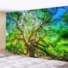 Tapisseries Nature Paysage Grand Arbre Tapisserie Tenture Murale Plage Tapis De Pique-Nique Tente Tapis De Couchage Décor À La Maison Couvre-lit Feuille Couvrant