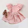 Girl Dresses Summer Baby Dress For 0-4Y Linen Cotton Toddler Casual Fashion Princess Girls Clothes