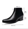 Salto de pêlo de pêlo de inverno de inverno masculino Veet Veette de alta qualidade Boots de tornozelo homens homens genuínos sapatos de vestido masculino b