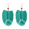 Boucles d'oreilles pendantes femmes coton goutte Boho mode Pandient métal perlé coloré Brincos Boucle D'Oreille Femme grandes feuilles bijoux