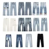 purpleMens Designer jeans European and American GD High Street Hole rock jeans Washed Pants