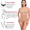 Kvinnors Shapers Bantning Shapewear Body Kvinnor Magkontroll Underkläder Vadderade Body Shaper Strings Trosor Platt mage Postpartum Midja