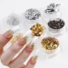 Nail Glitter 7 Boxes Aluminum Nail Flakes Foils Set Gold Silver Irregular Paillette Nail Art Sequins Decorations Glitter Sticker for Manicure 230705