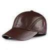 Ball Caps Baseball Cap Casual Mode Hoed Lente Herfst Sport Hardlopen Hoge kwaliteit echt leer voor heren Dames