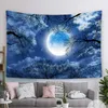 Tapisseries Forêt Mystérieux Ciel Étoilé Tapisserie Tenture Chambre Arbres et Étoiles Jungle Lune Tapisserie Maison Peut Être Personnalisé R230710