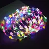 Blumenkranz Leuchtender 10-LED-Kopfschmuck Girlande Krone Blumenstirnband Glühender Kranz für Hochzeitsfeier Weihnachtsgirlanden LT0108