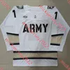 Army Black Knights Hockey Jersey John Driscoll Andrew Gilbert Ricky Lyle Reese Farrell Jake Felker Josh Bohlin Michael Sacco Owen Nolan Custom Stitched Maglie dell'esercito