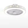 Ventilatori da soffitto moderni con luci in ferro verniciato bianco, ventilatore a LED in acrilico, luce dimmerabile, camera da letto, soggiorno, ventilatore, telecomando