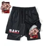 Shorts pour hommes Anime Baki Basketball Shorts 2 In1 Performance Shorts To Gym Fitness Hommes Femmes Summer Mesh Quick Dry Haman Print Sports Shorts 230705