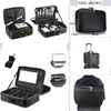 Sacs à cosmétiques femmes valise en cuir PU 3 couches sac professionnel maquillage tatouage Portable organisateur de voyage