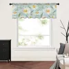 Curtain Daisy Watercolor Painting Kitchen Small Window Tulle Sheer Short Bedroom Living Room Home Decor Voile Drapes