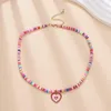 Pendant Necklaces Bohemian Colorful Soft Pottery Love Necklace For Women Lovely Sweet Candy Color 2023 Jewelry Accessories