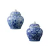 Bouteilles De Stockage Pot De Gingembre En Porcelaine Bleu Et Blanc Mariages À L'intérieur Arrangement De Bureau Polyvalent Maison Bureau Floral Vase Décoratif Chinois