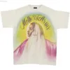 T-shirt da uomo T-shirt Saint Michael Coloured Mary Print Wash Street T-shirt a maniche corte con scollo tondo sciolto Moda Uomo Zanu