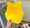 Tasarımcı T Shirt Kadın Örgü Tank Top Nakış Yelek Kolsuz Nefes Alabilir Kükrey Kazak Kadınlar Spor Üstleri