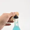 Ouvre-bouteille rond en bois sous-verre en bois aimant de réfrigérateur décoration ouvre-bière tapis de tasse