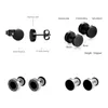 Stud Earrings Elegant For Women Clip Black Men's 6 Steel Type Pairs Perforated Of Stainless Accessory