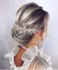 Bröllopsklänningar Huvudstycken Tillbehör som lyser Bridal Crystal Veil Faux Pearls Headband Hårtillbehör för fest