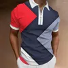 メンズポロストリート Tシャツ夏 3D プリントポロシャツ服半袖 XS-8XL 高品質ラペルジッパーカジュアル