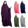 Muslim Women Hijab Dress Prayer Garment Set Long Khimar Jilbab Abaya Full Cover Ramadan Gown Islamic Niqab Musulman Ensembles237e