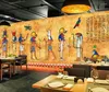 壁紙 CJSIR ヴィンテージエジプトフレスコ画バーレストラン背景壁カスタム大型壁画グリーン壁紙 Papel De Parede Para Quarto