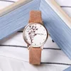 Montres-bracelets mode papillon femmes montres 2023 Simple montre à Quartz marron Vintage cuir dames horloge