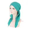 Doux musulman rides cambrure Modal Jersey Hijab chapeau solide glissement corde Turban casquette Bonnet tête écharpe enveloppement pré-cravate Strech chapeaux