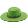 Sombreros Fedora para mujer, ala ancha de 9,5 cm, gorras de Jazz de fieltro para hombre, sombrero de boda para Iglesia de Panamá, sombrero para mujer