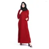 Vêtements Ethniques Bleu Noir Kaki Marron 142cm Long Abaya Tricoté Élastique Matériel 2023 Robe Musulmane