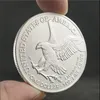 Arts et artisanat Aigle ailé Euro American Eagle Ocean Gold Silver Coin Pièce commémorative Pièce féminine gratuite Pièce commémorative transfrontalière Eagle Ocean