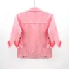 Women's Jackets Spring Summer Women Denim Jacket Tops Pink Color Solid Short Multicolor Feminino Three Quarter Sleeve Jean Jacket Size S-5XL 230705