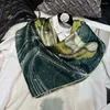 Sciarpe BYSIFA| Sciarpa di gelso di seta verde Bandana Moda donna Design floreale Hijab quadrato Inverno Pure Echarp