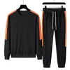 Agasalho masculino 2023 Conjunto esportivo primavera 2023 Gola redonda (Cardigan) Calça suéter de duas peças Casual Fitness Casal Correndo Vestido