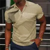Męskie koszulki polo letnia koszulka Polo w paski T dla mężczyzny oddychający krótki rękaw Casual topy z klapami koszulki Tshirt Fashion Business Pullover