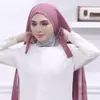 Abbigliamento etnico JTVOVO 2021 Donne musulmane Tinta unita Chiffon Fasciatura comoda Hijab Persone pigre Indossano rapidamente un velo sottile Wrap Sc217v