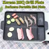 BBQ Grills Grill Pan Plate 32 X 26cm Portable NonStick Coating Butane Gas Stove Cooker Rectangle Korean Barbecue 230706