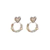 Boucles d'oreilles à tige Cool et individuellement exagérées Love Freshwater Pearl 925 Silver Needle Advanced Fashion For Girls Jewelry.