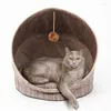 Lits pour chats lit pliable chaud panier pour animaux de compagnie confortable chaton chaise longue coussin maison tente tapis très doux sac pour chats lavables