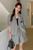 Survêtements pour femmes Style coréen fille costume été à manches courtes manteau ample taille haute Shorts décontracté deux pièces ensemble mode vêtements féminins
