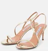 Brand Famous Aquazzuras Women So Nude Sandal Stiletto Heels Floaty Pumps Dress Party Bridal Lady Sandalias EU35-43 ias Original Quality