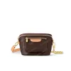 82335 Mini Bumbag Designer Taille Sac Fanny Pack Marron Fleur En Cuir Bandoulière Sacs À Main Messenger Hommes En Cuir Sac À Main De Mode Portefeuille # LBB-04