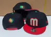 Nyaste Mexico justerbara kepsar Letter M Hip Hop Hattar Baseball Kepsar Vuxen Flat Peak För män Kvinnor fri storlek H2-7.6