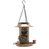 Altre forniture per uccelli Mangiatoia solare per semi a prova di scoiattolo esterno con lanterna da giardino a 3 tazze d'acqua
