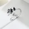 Harong Creative Nouvelle Tendance Réaliste Mignon Panda Bambou Anneau Animal Ouvert Anneaux pour Fille Femmes Hommes Parti Bijoux Cadeau