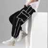 Calça Masculina Y2K Para Homens Calça de Moletom Casual Versátil Hip Hop Punk Folgada Estilo Safari Calça Chique Coreana