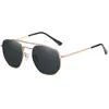 Moda çokgen metal tarzı güneş gözlüğü unisex vintage klasik marka tasarım güneş gözlükleri