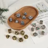2023 New Style 7pcs Polyhedral Loose Gemstones Dice Set Dungeons & Dragons Metal Dice Set DND Games Customized RPG Dice 8 Colors Wholesale